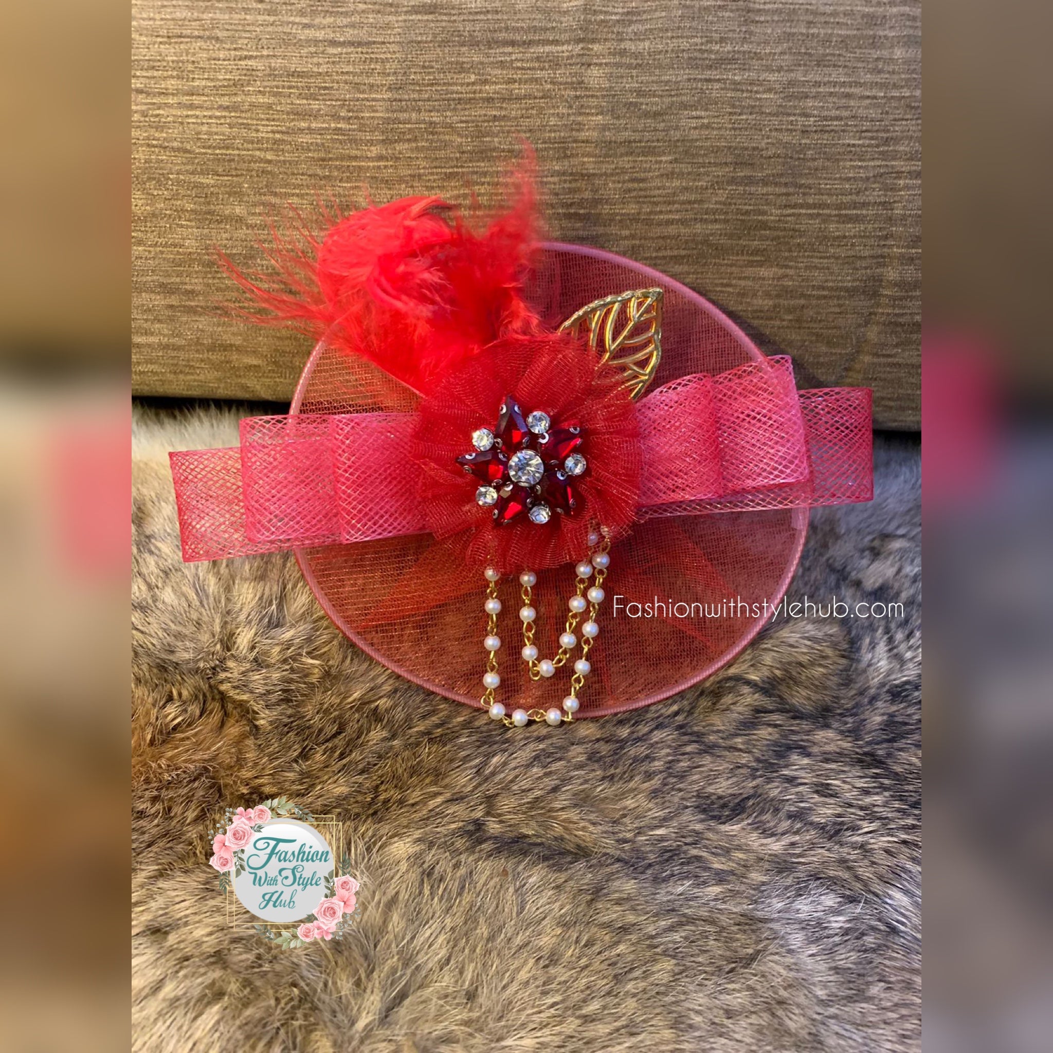 Red cardinal Fascinator