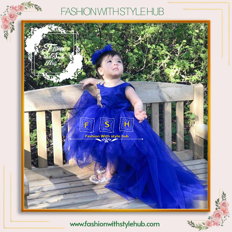 Peacock Tail Frock (Royal Blue)