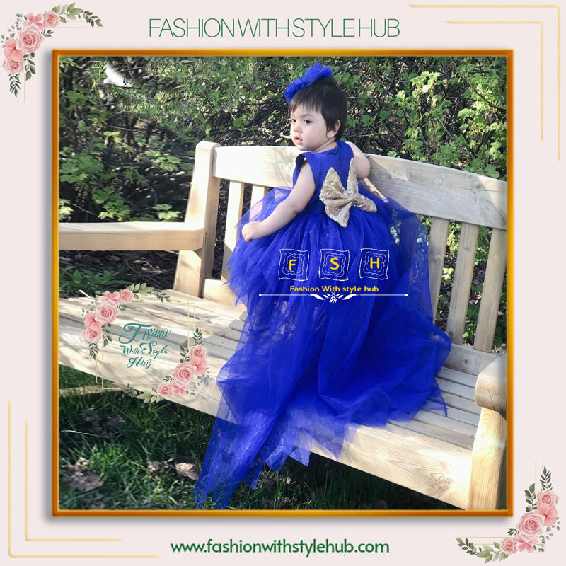Peacock Tail Frock (Royal Blue)
