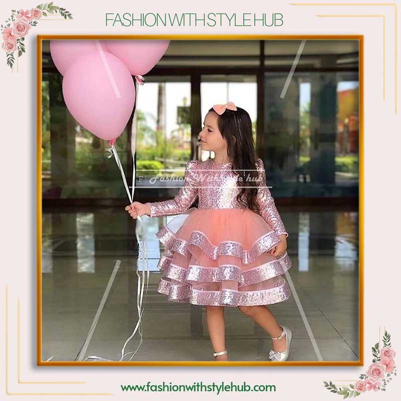 Pink & Peach Triple Layered Frock